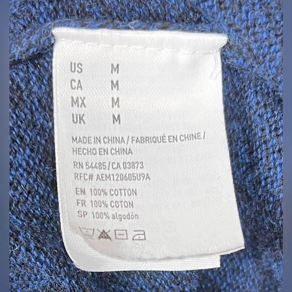 American Eagle Outfitters Blue Long Sleeve V-neck Sweater Shirt | Size: Medium - Picture 4 of 5